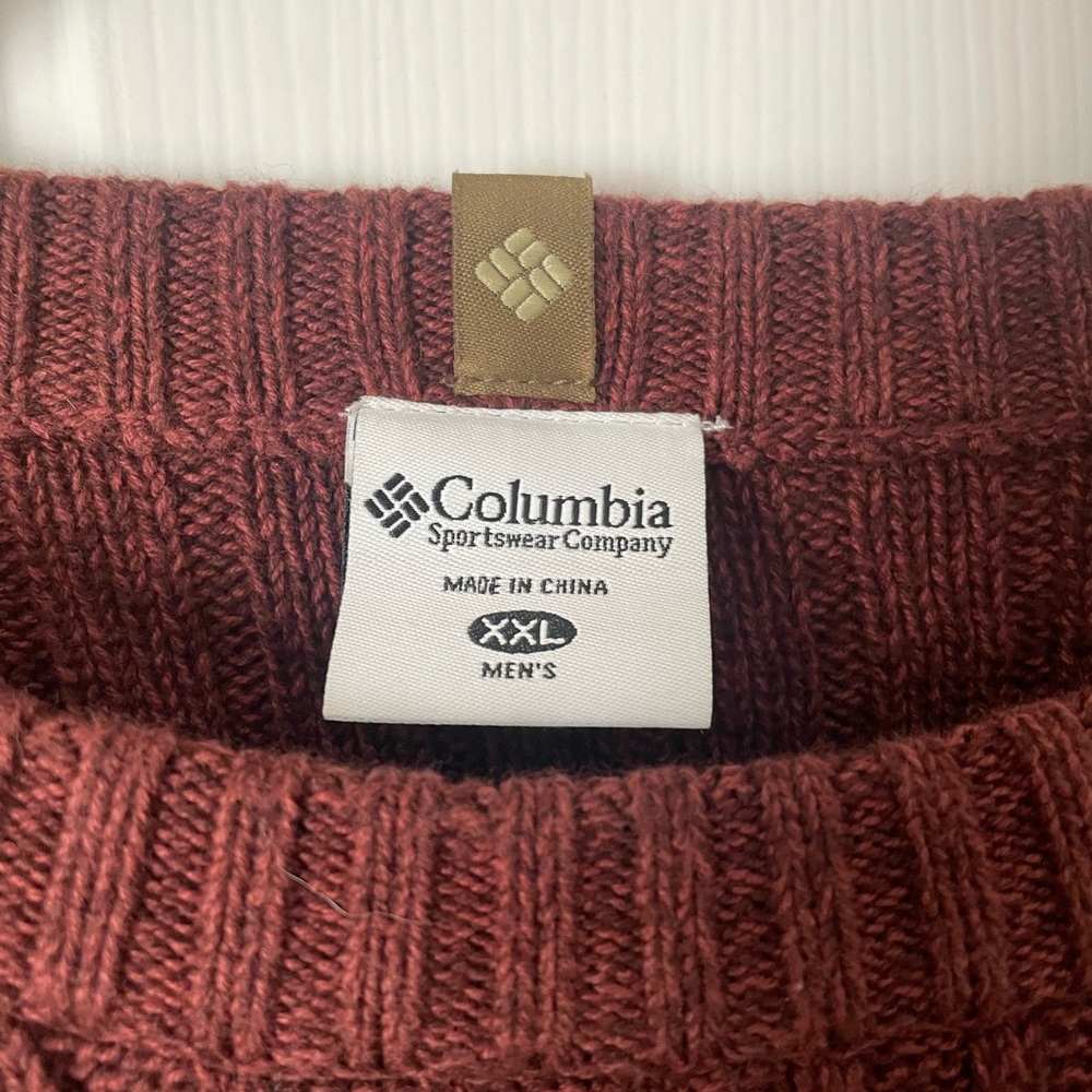 Men's Columbia Rust Red Crewneck (XXL) 0299 - Picture 3 of 5